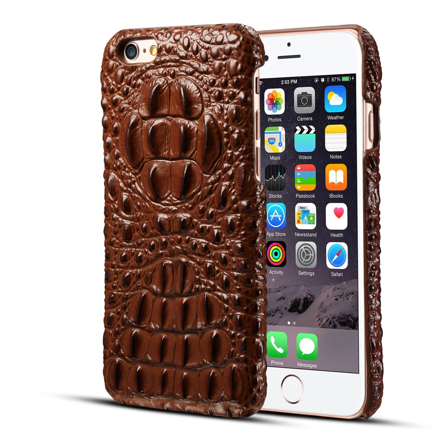 Deluxe Head Crocodile Genuine Leather iPhone SE 2020 Case