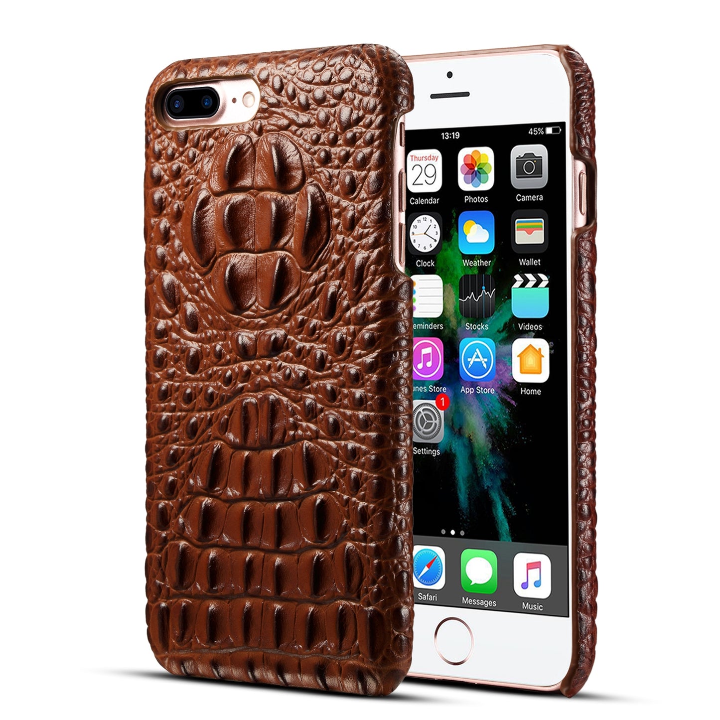 Deluxe Head Crocodile Genuine Leather iPhone 8 Plus Case