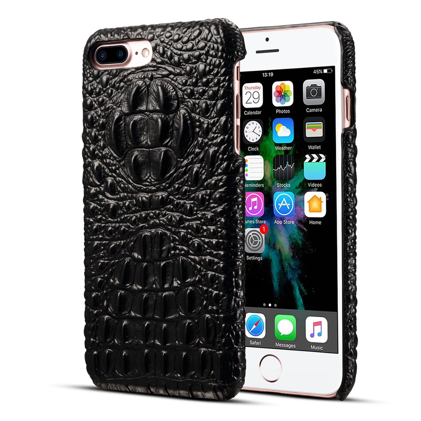 Deluxe Head Crocodile Genuine Leather iPhone 8 Plus Case