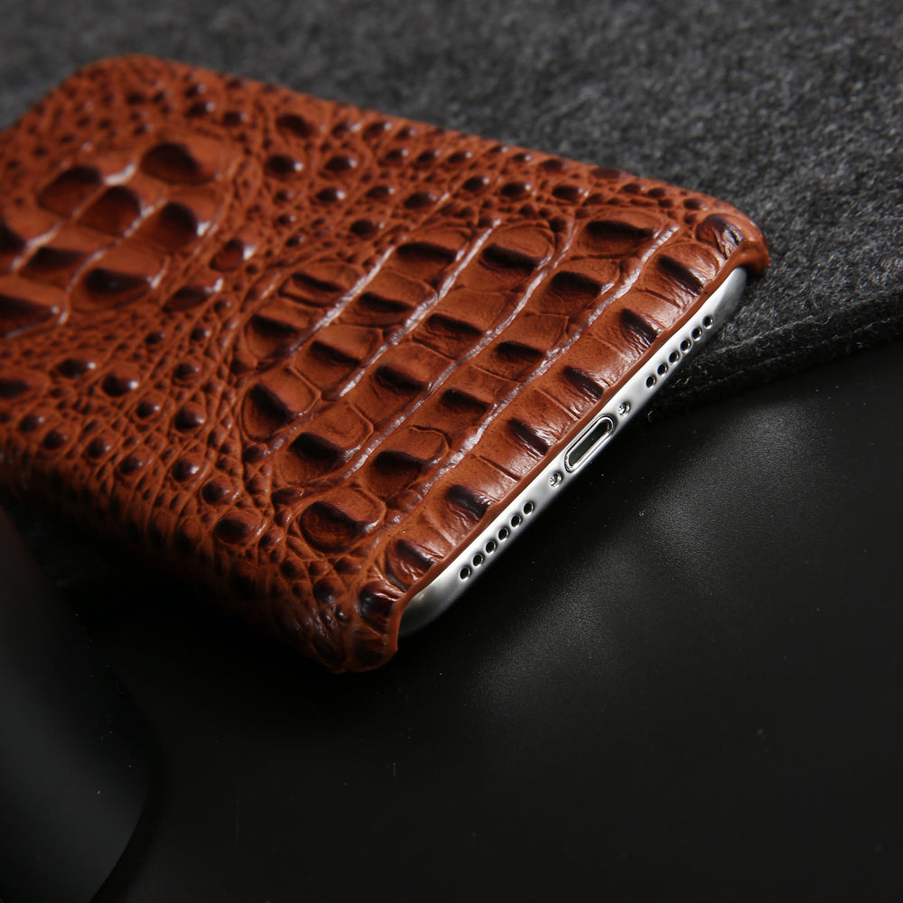 Deluxe Head Crocodile Genuine Leather iPhone XR Case