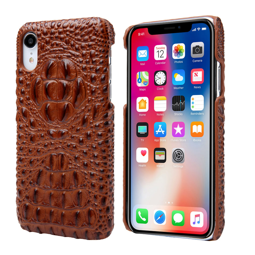 Deluxe Head Crocodile Genuine Leather iPhone XR Case