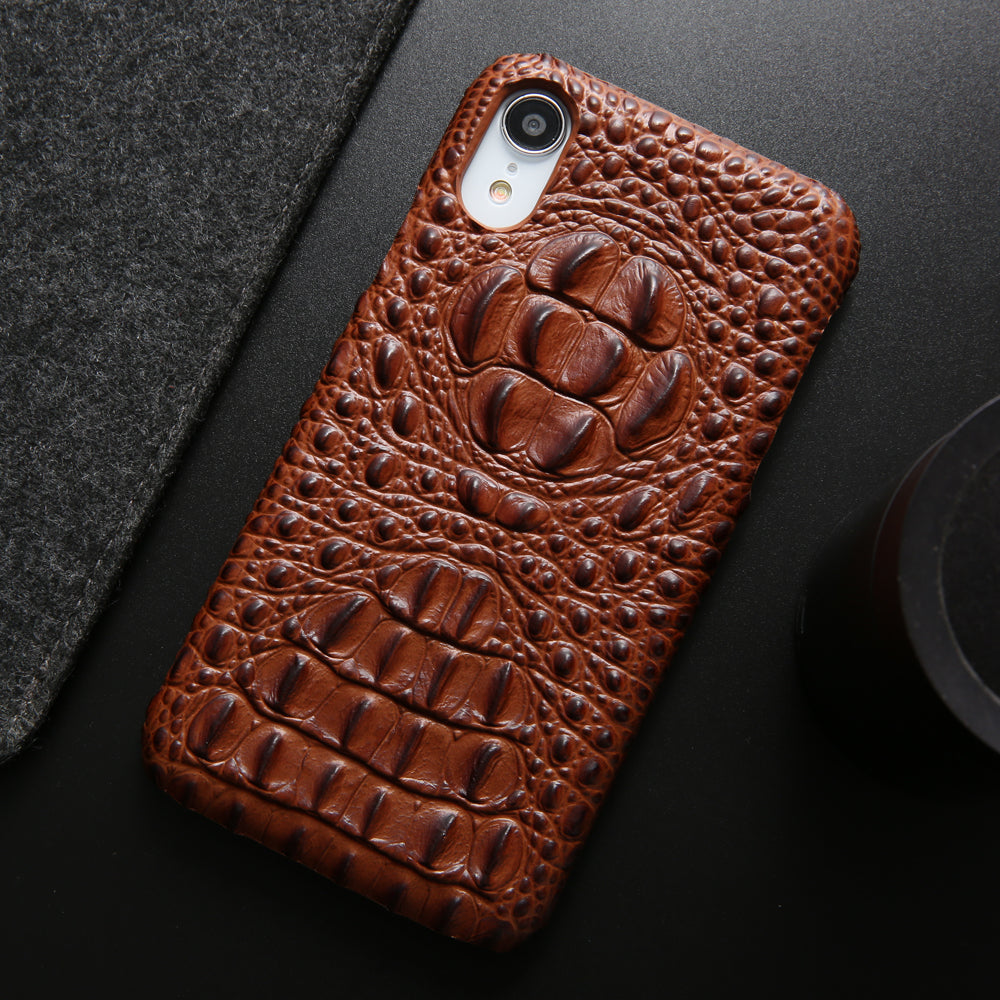 Deluxe Head Crocodile Genuine Leather iPhone XR Case