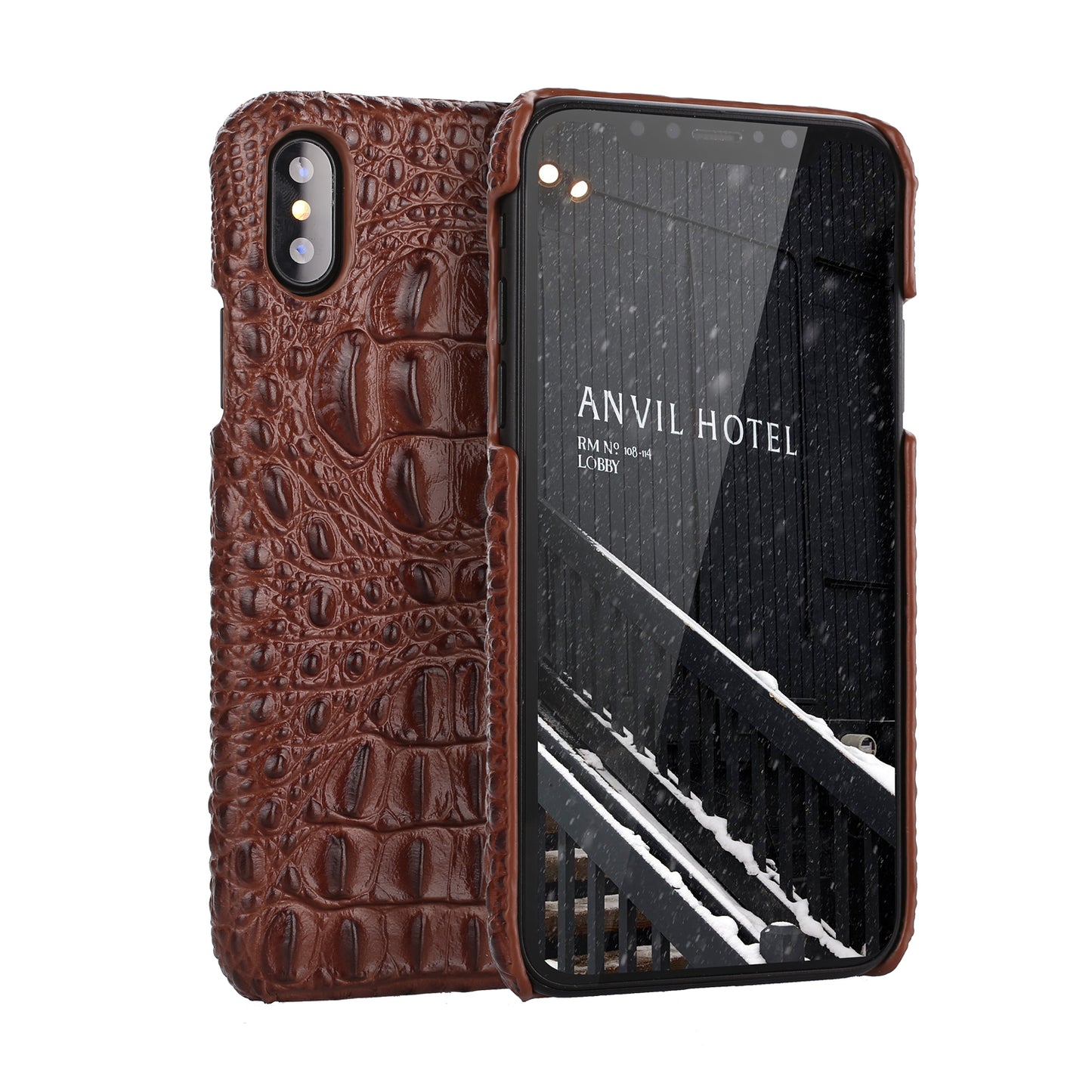 Deluxe Head Crocodile Genuine Leather iPhone X Xs Case