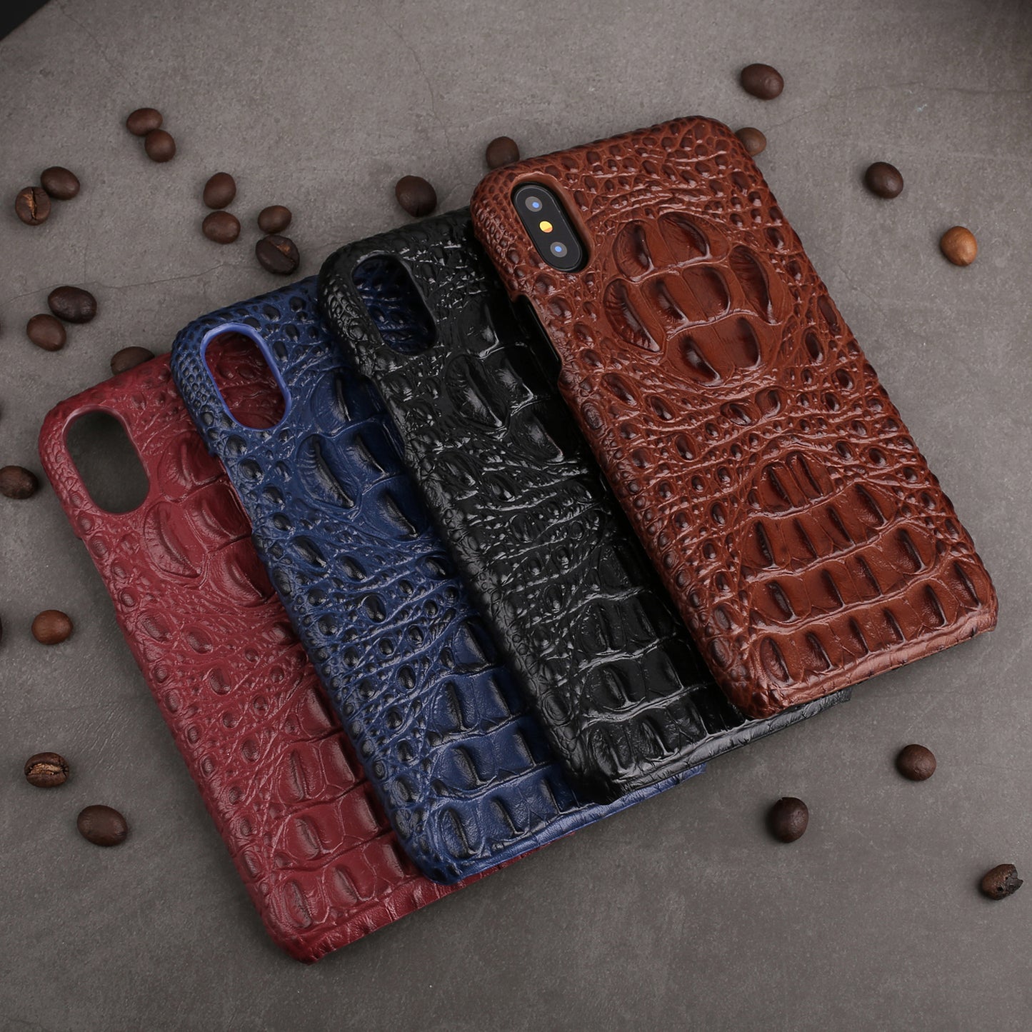 Deluxe Head Crocodile Genuine Leather iPhone X Xs Case