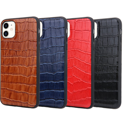 Soft TPU Crocodile Genuine Leather iPhone 11 Case