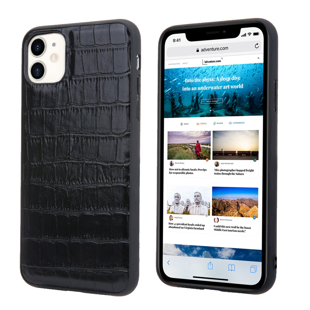 Soft TPU Crocodile Genuine Leather iPhone 11 Case