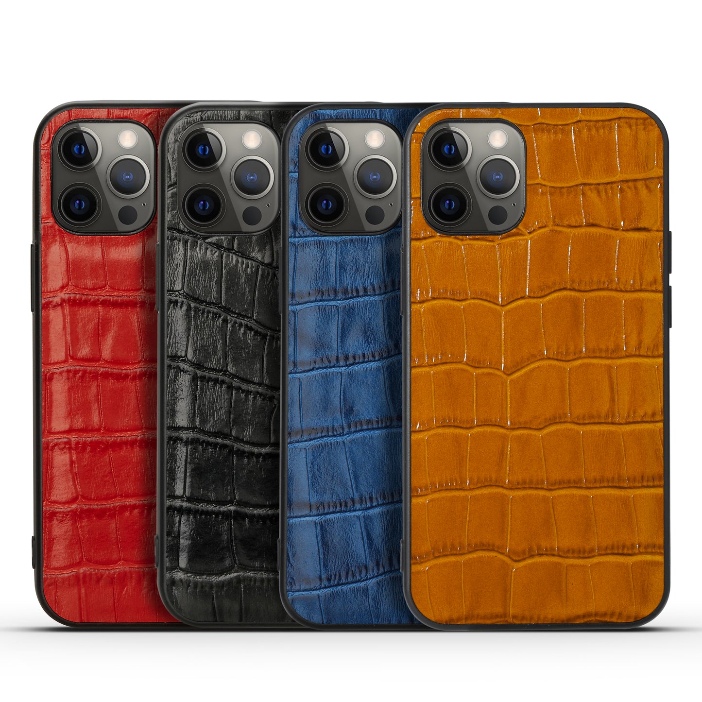 Soft TPU Crocodile Genuine Leather iPhone 12 Pro Max Case