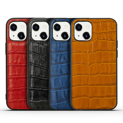 Soft TPU Crocodile Genuine Leather iPhone 13 Case