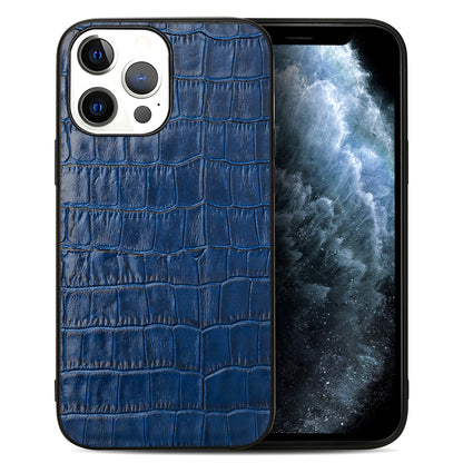 Soft TPU Crocodile Genuine Leather iPhone 13 Pro Case