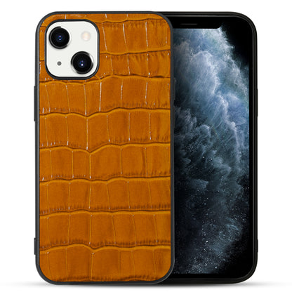 Soft TPU Crocodile Genuine Leather iPhone 14 Case