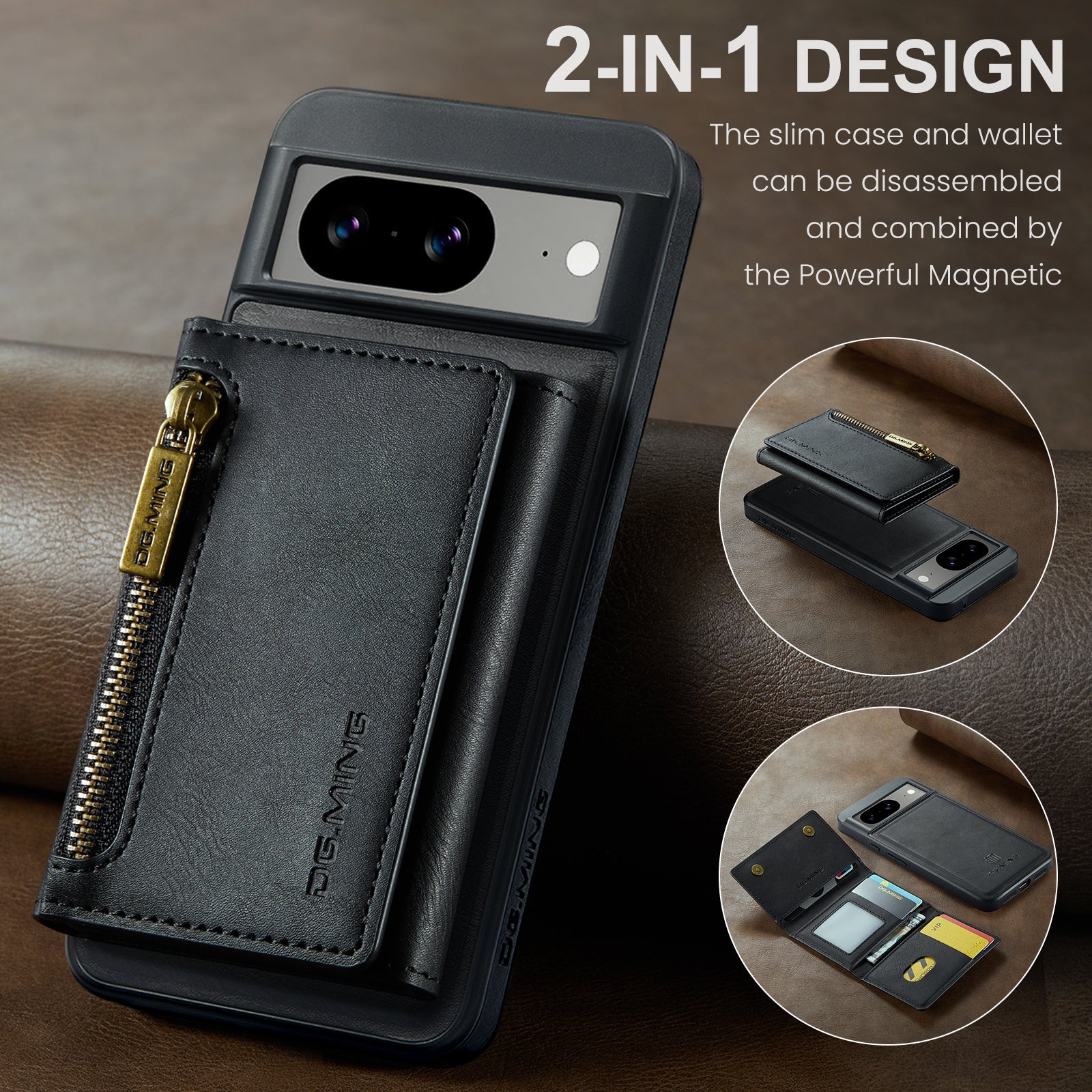 dg-ming-google-pixel-8-case-with-magnetic-zipper-wallet-flip-stand_2