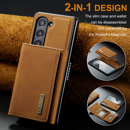 Retro Detachable Fold Wallet Galaxy Z Fold6 Case Magnetic Clip