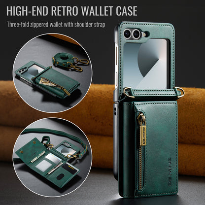 Wallet Detachable Tri-fold Leather Galaxy Z Flip6 Case Card Slots