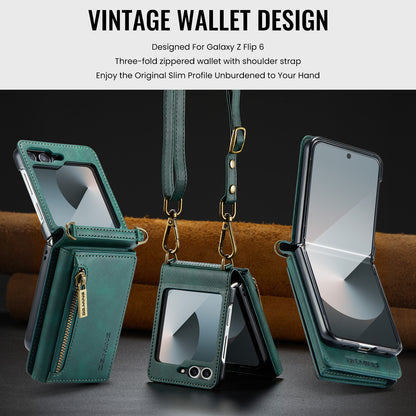 Wallet Detachable Tri-fold Leather Galaxy Z Flip6 Case Card Slots