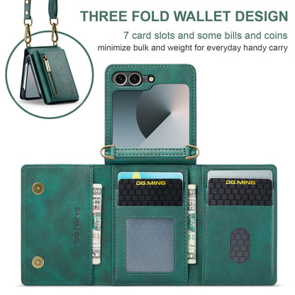 Wallet Detachable Tri-fold Leather Galaxy Z Flip6 Case Card Slots