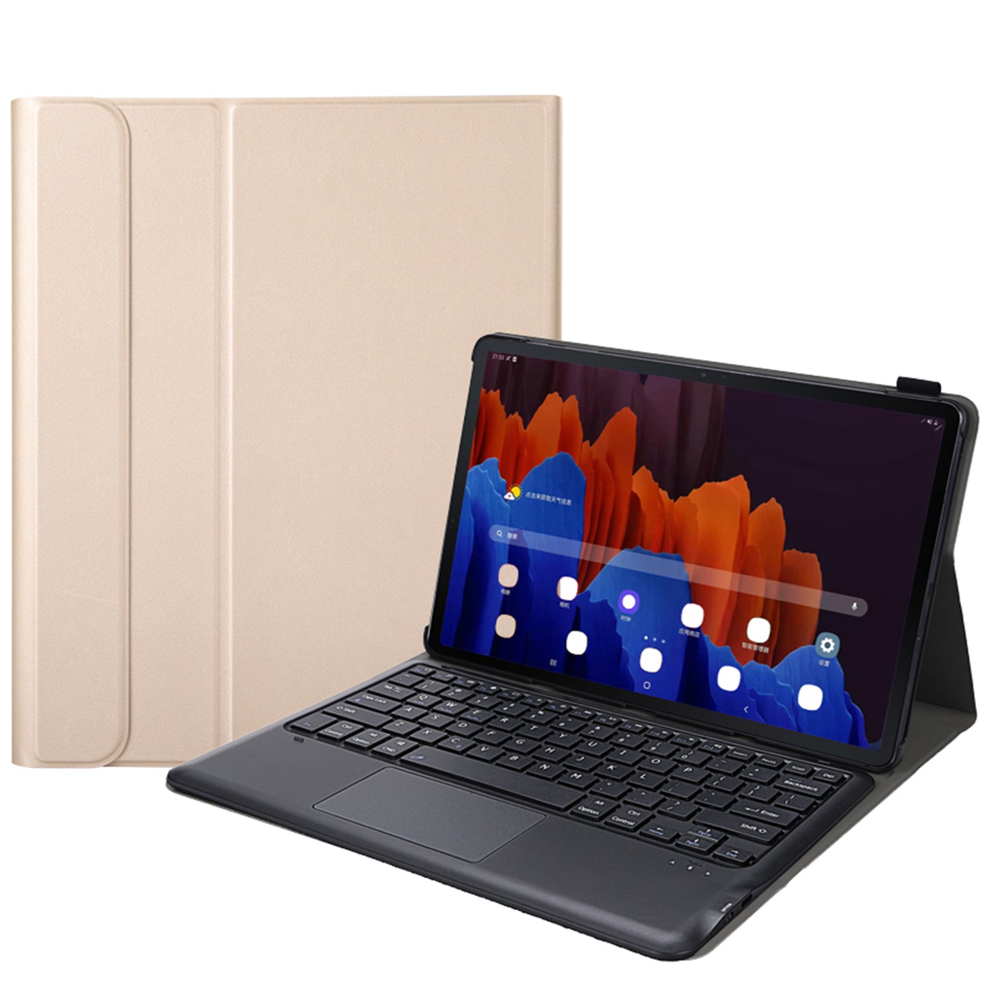 Voltage Leather Touchpad Keyboard Samsung Galaxy Tab S7+ Case Slim