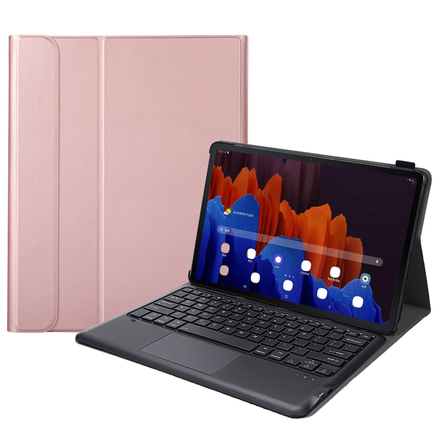 Voltage Leather Touchpad Keyboard Samsung Galaxy Tab S7+ Case Slim