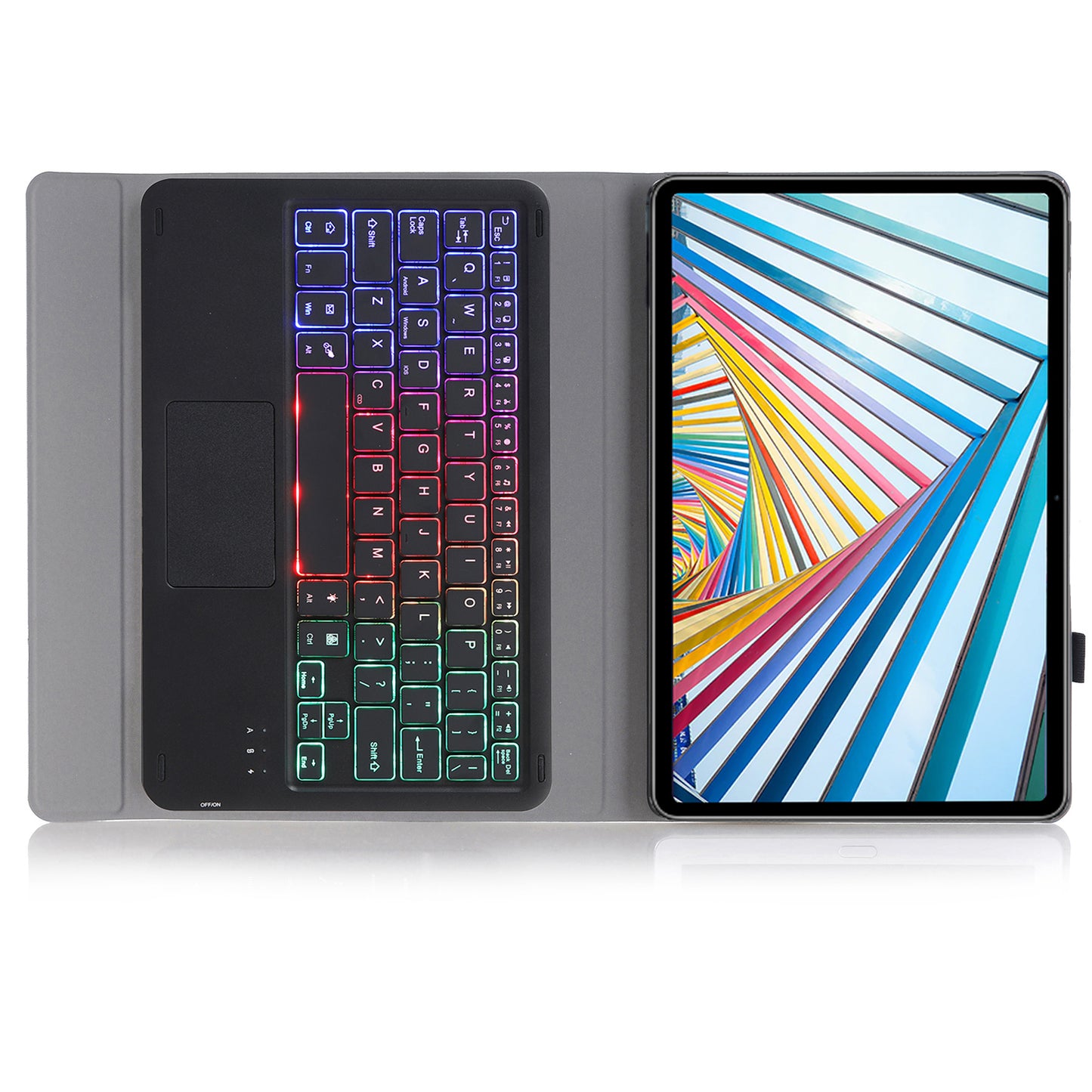 Voltage Leather 3-Backlit Touchpad Keyboard Lenovo Tab M10 (2022) Case Slim