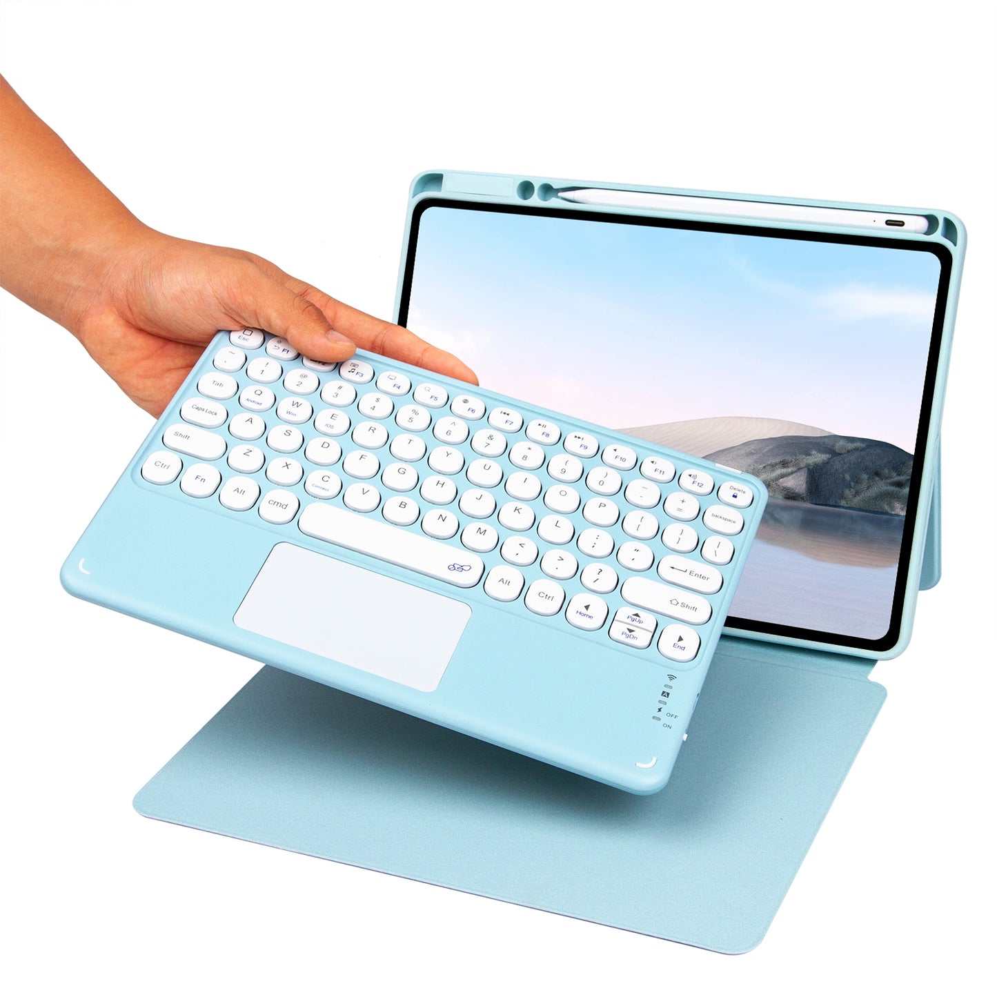 Horizontal Vertical Stand Touchpad Keyboard Apple iPad 9 Case