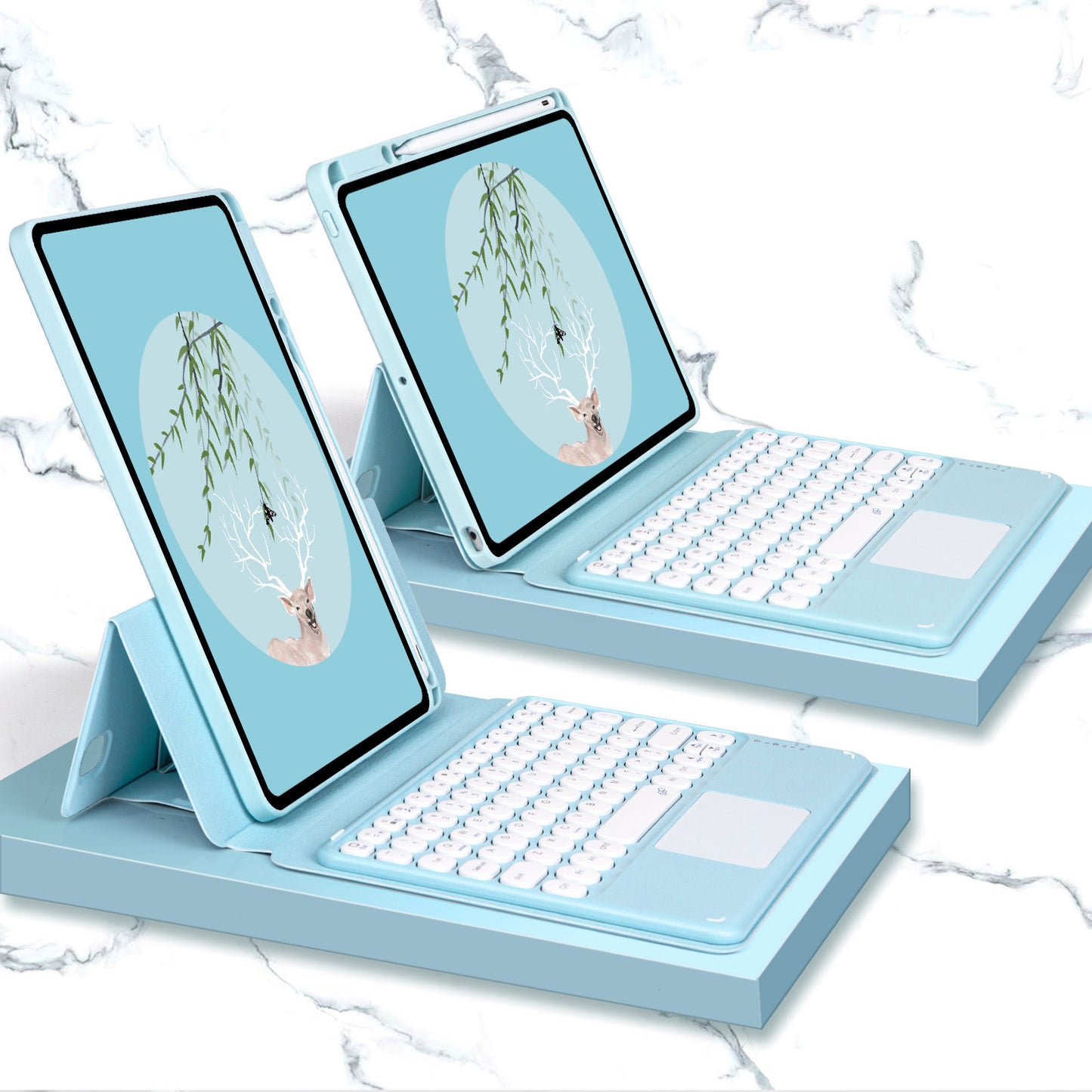 Horizontal Vertical Stand Touchpad Keyboard Apple iPad 7 Case