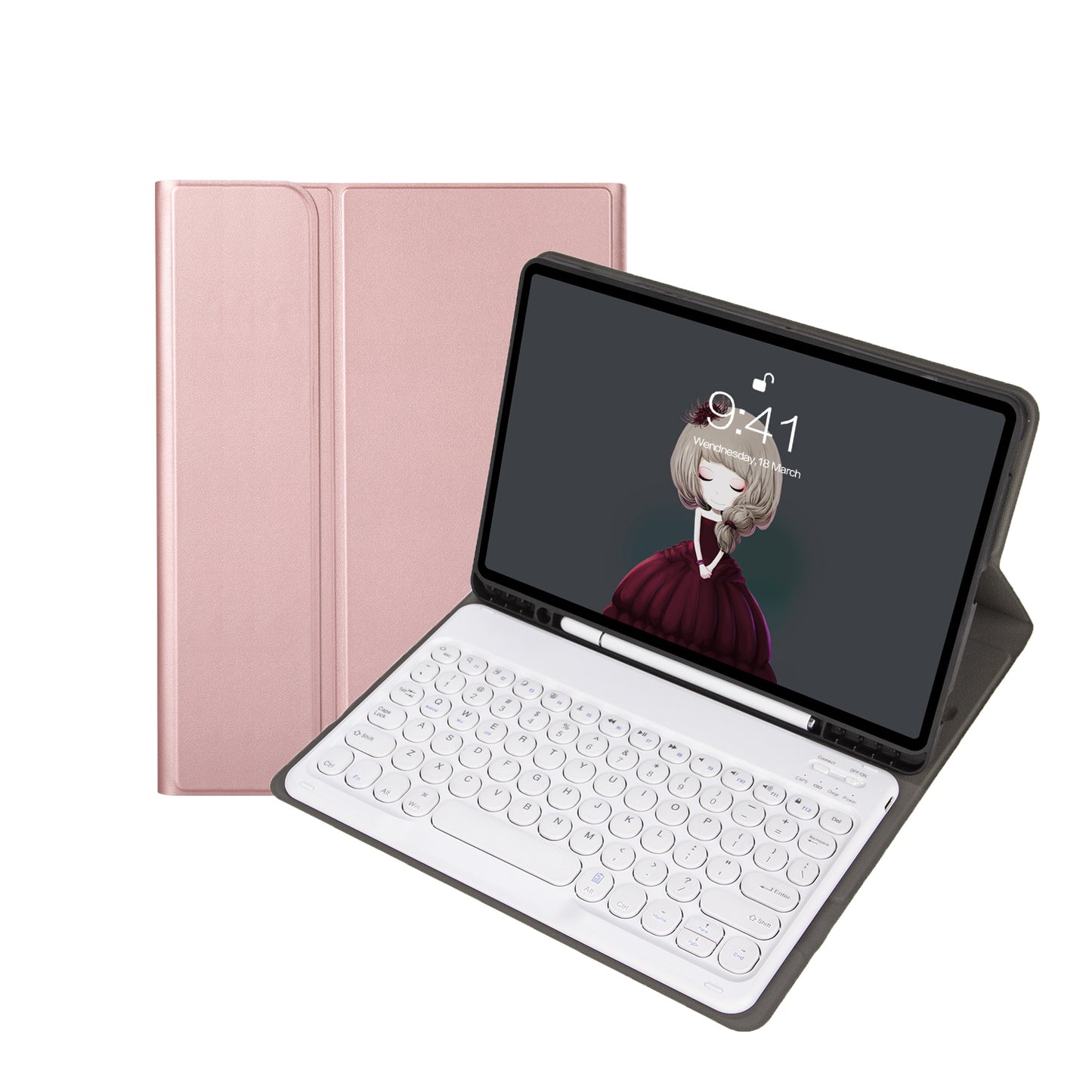 Voltage Classical Slim Keyboard Samsung Galaxy Tab S8 Case TPU Stand