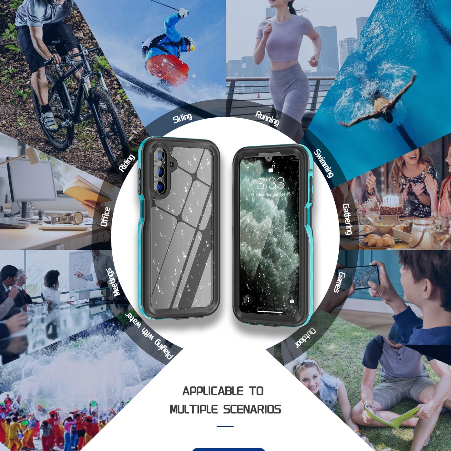 Dot Clear 2M Waterproof Galaxy A15 Case Slim Body