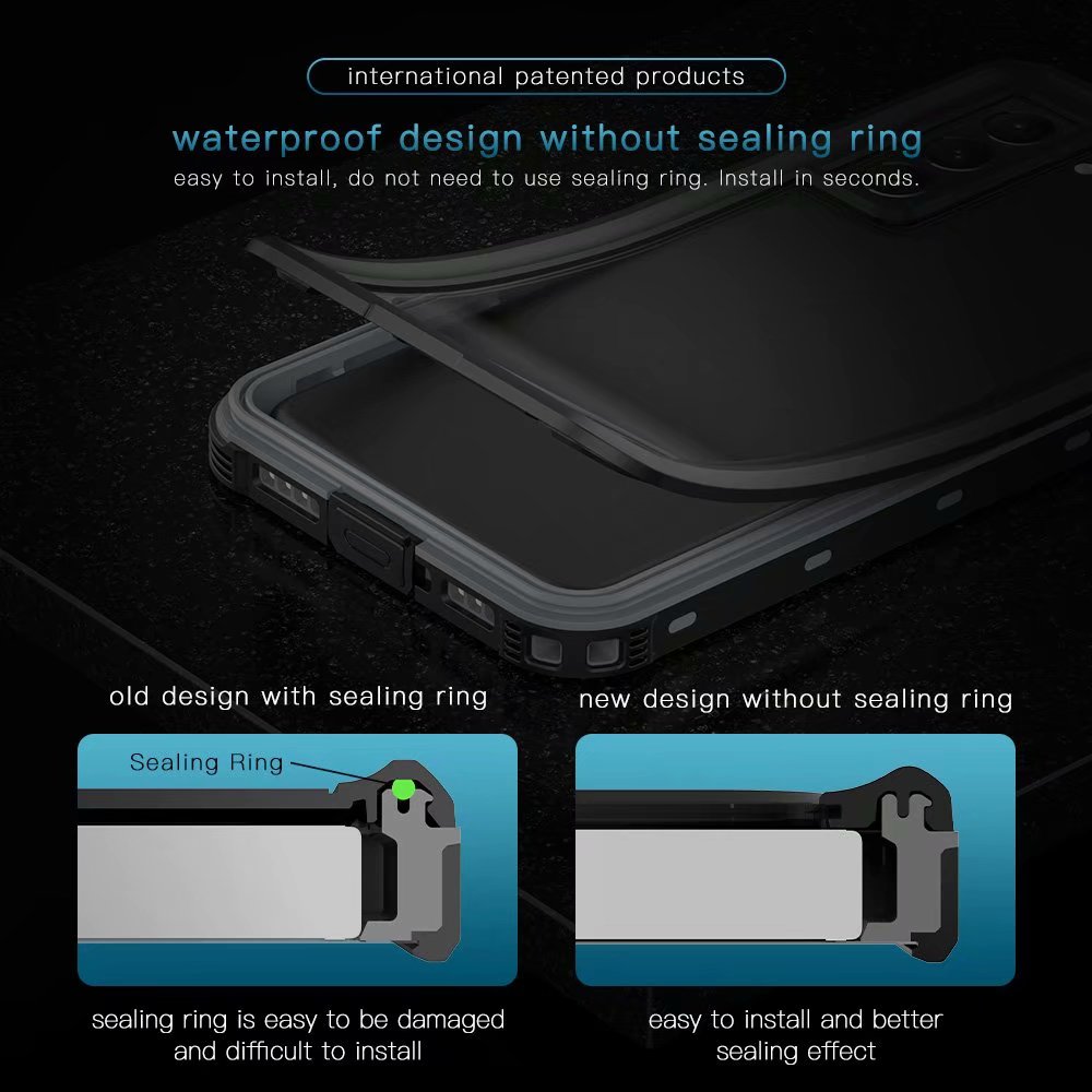 Dot Clear 2M Waterproof Galaxy S21 Ultra Case Slim Body