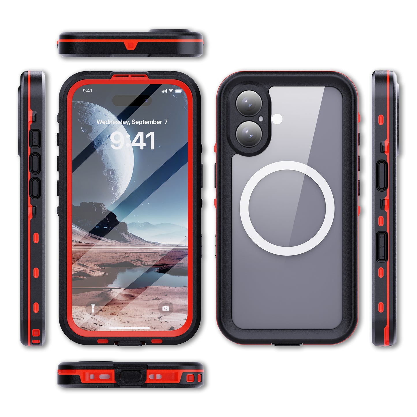 Dot Clear 2M Waterproof iPhone 16 Case Slim Body