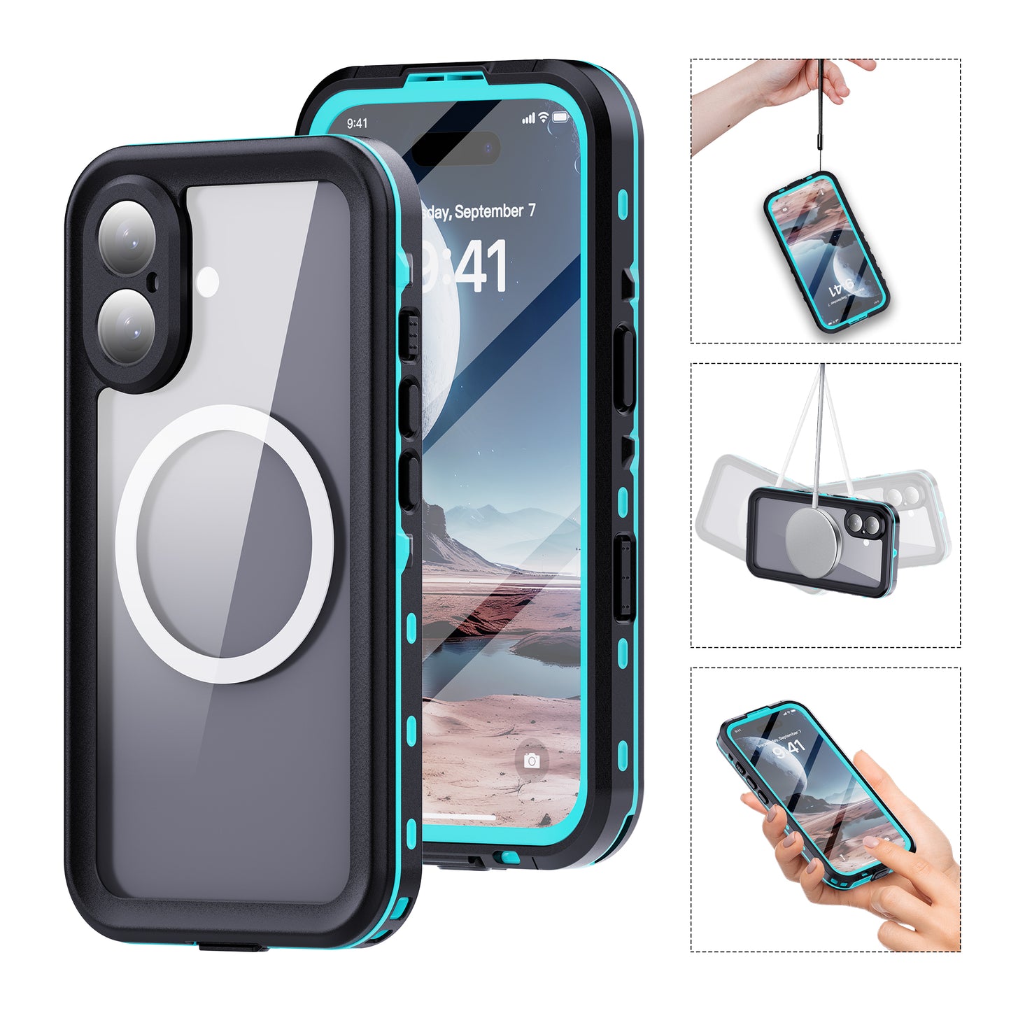 Dot Clear 2M Waterproof iPhone 16 Case Slim Body