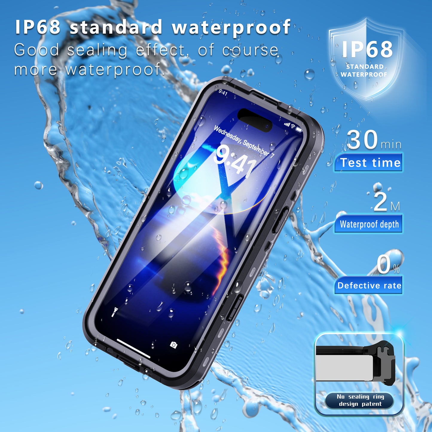 Dot Clear 2M Waterproof iPhone 16 Pro Max Case Slim Body