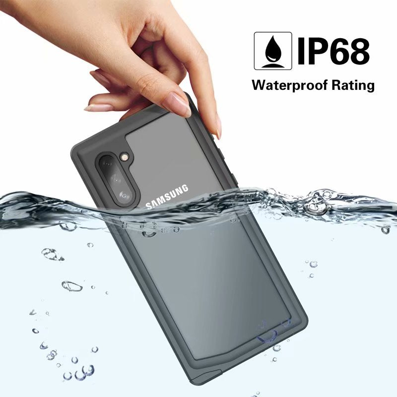 Block Clear Waterproof Galaxy Note10 Case Submerged 6.6ft