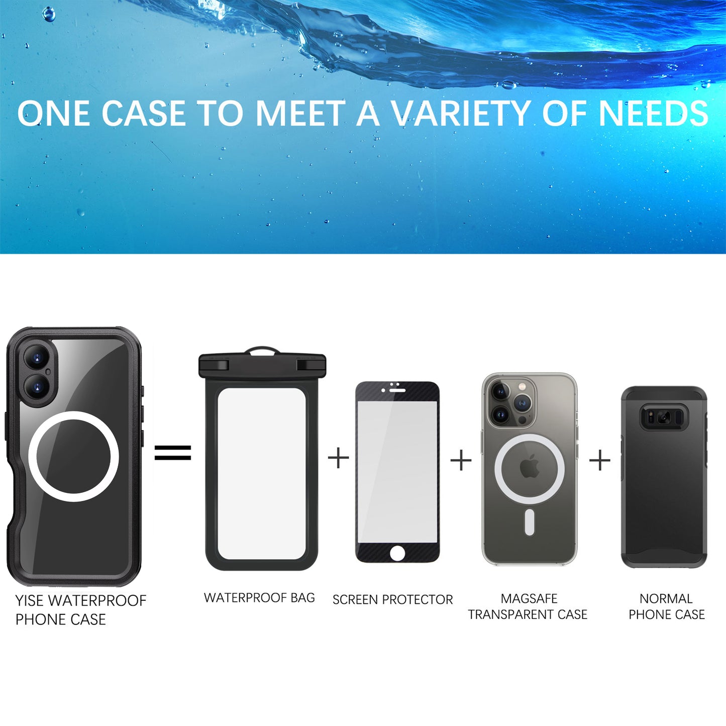 Ultra Thin IP68 Waterproof iPhone 16 Case Bumper