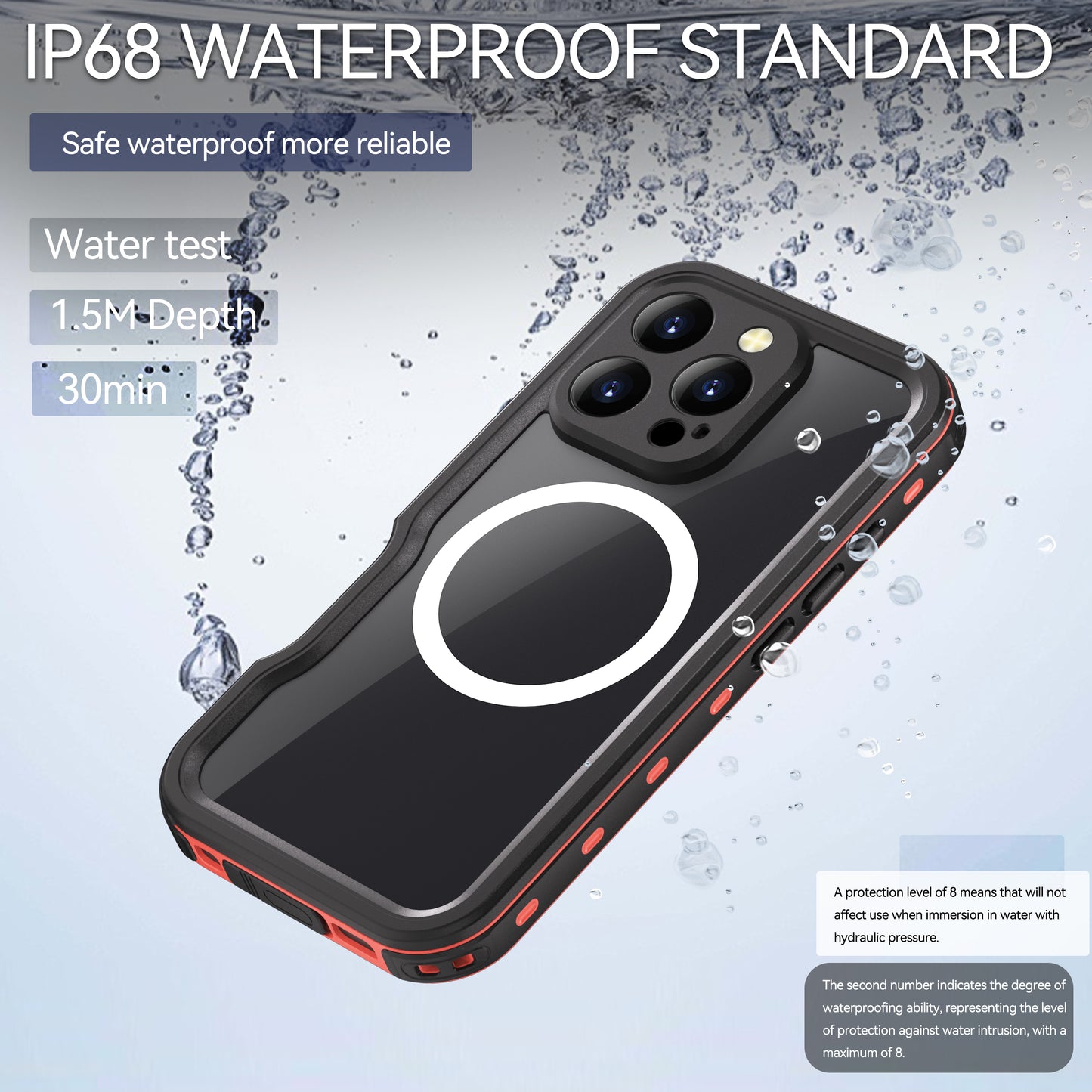 Ultra Thin IP68 Waterproof iPhone 16 Pro Case Bumper