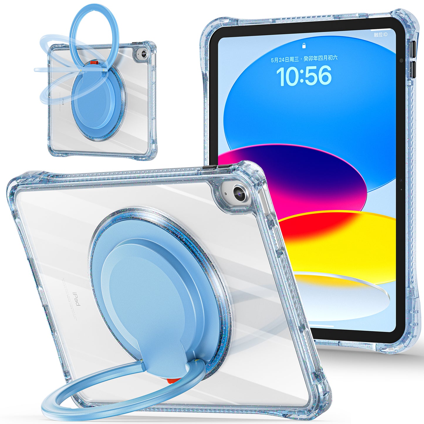 Defense Hook Stand iPad 10 Case Transparent Rotating