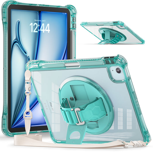 Defense Hand Strap iPad Air 11 Case Form-fitted Transparent