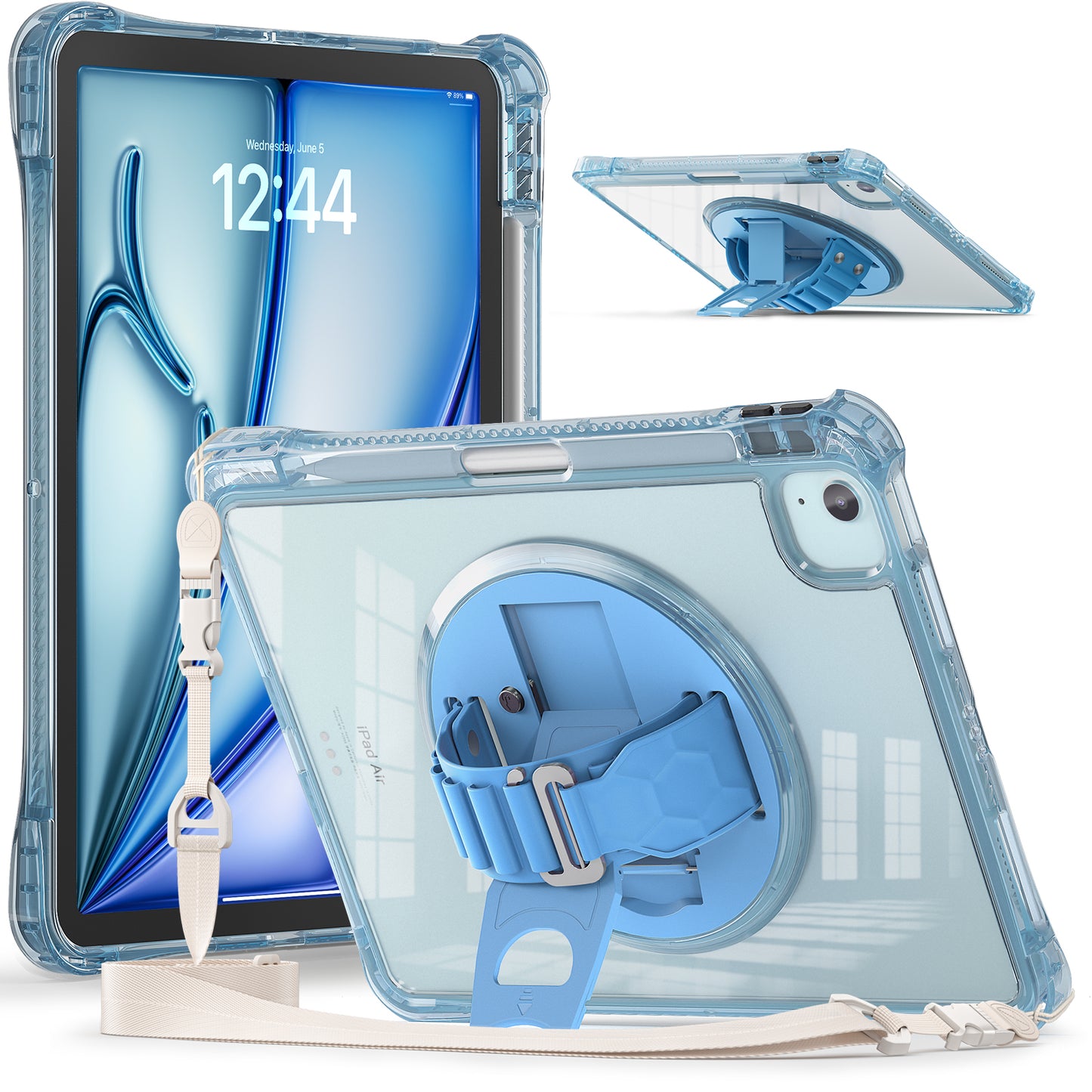 Defense Hand Strap iPad Air 4 Case Form-fitted Transparent