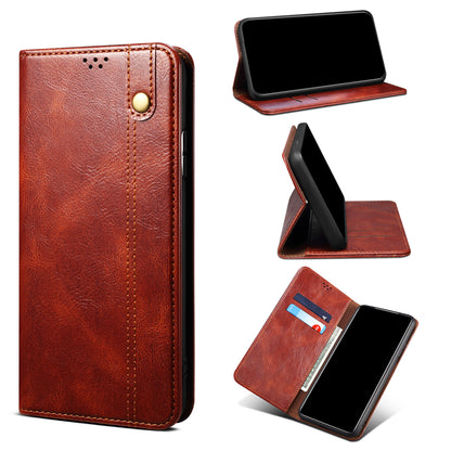 Oil Wax Leather Wallet Stand Apple iPhone 12 Mini Case Magnetic Slim