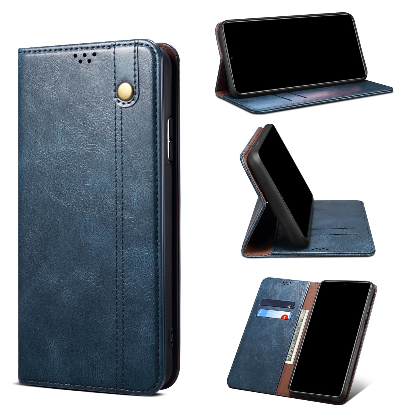 Oil Wax Leather Wallet Stand Google Pixel 9 Pro XL Case Magnetic Slim