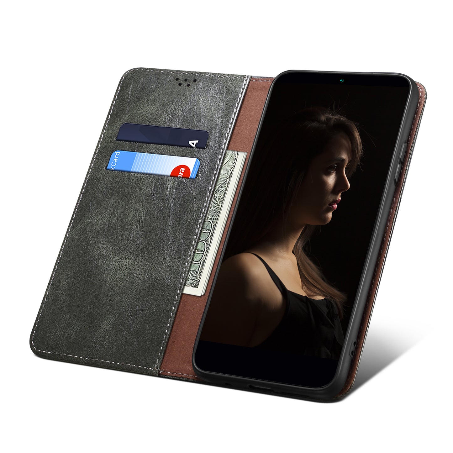 Oil Wax Leather Wallet Stand Google Pixel 8A Case Magnetic Slim