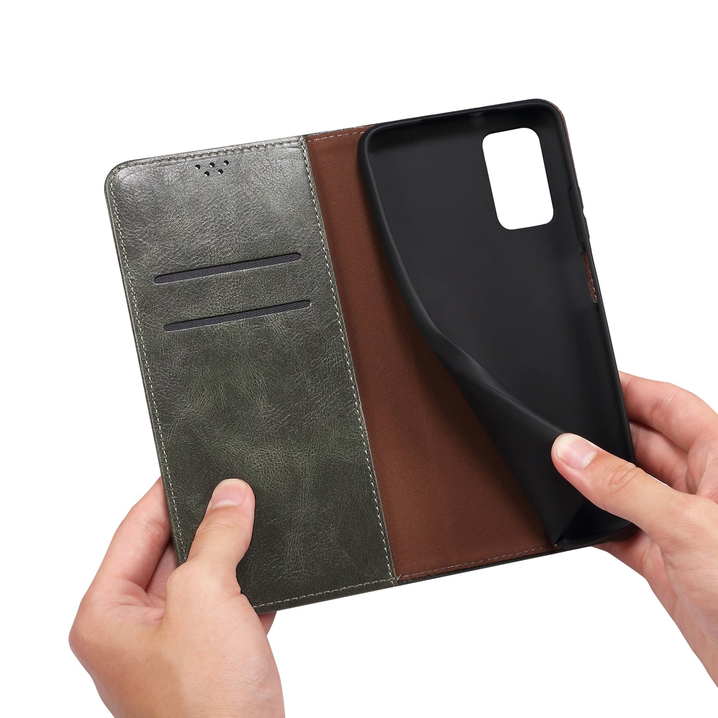 Oil Wax Leather Wallet Stand Google Pixel 8A Case Magnetic Slim