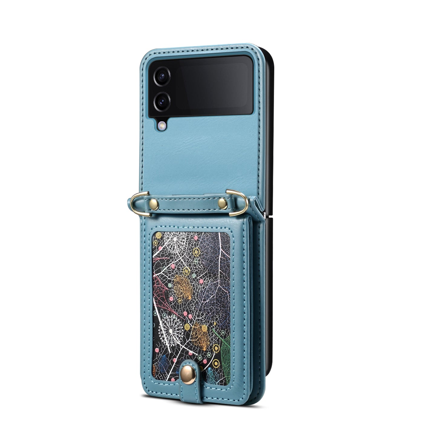 Interstellar Expanse Galaxy Z Flip3 Case Flip with Shoulder Strap