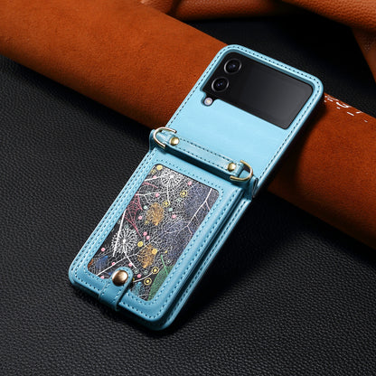 Interstellar Expanse Galaxy Z Flip3 Case Flip with Shoulder Strap