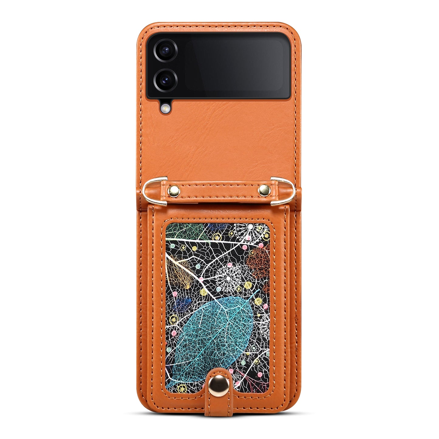 Interstellar Expanse Galaxy Z Flip4 Case Flip with Shoulder Strap