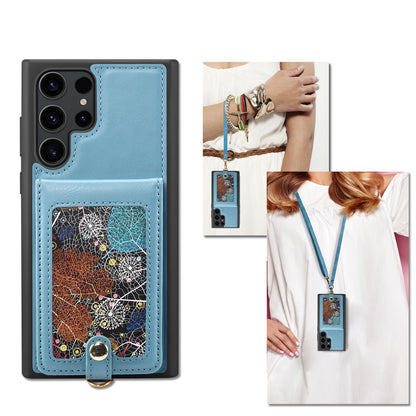 Interstellar Expanse Galaxy S22 Ultra Case Flip with Shoulder Strap