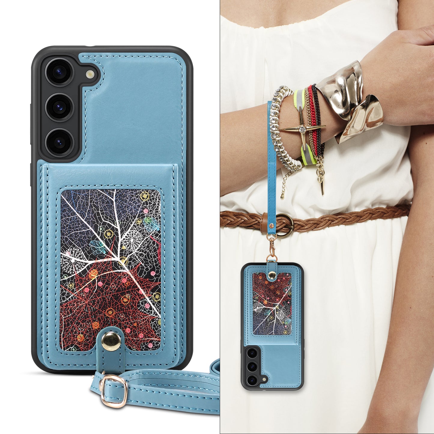 Interstellar Expanse Samsung Galaxy S24+ Case Flip with Shoulder Strap