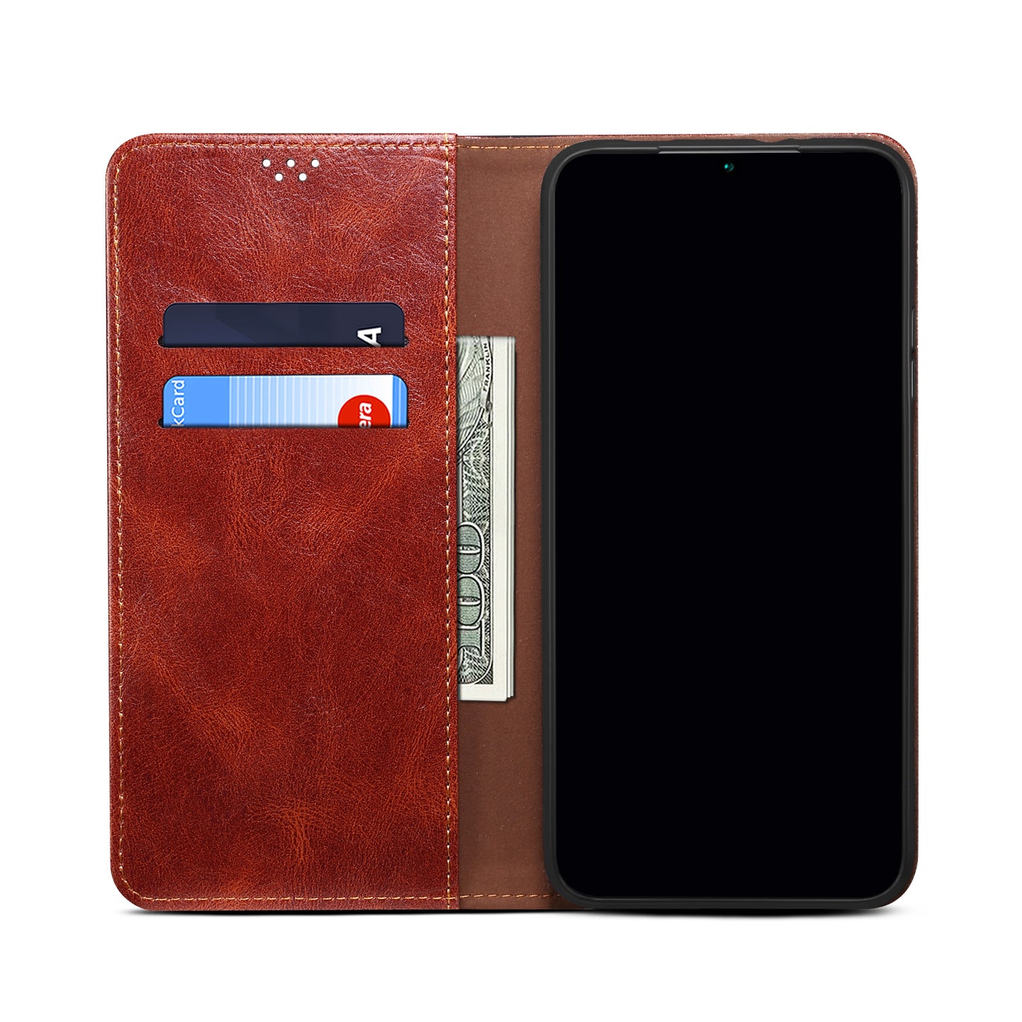 Oil Wax Leather Wallet Stand Samsung Galaxy A04 Case Magnetic Slim