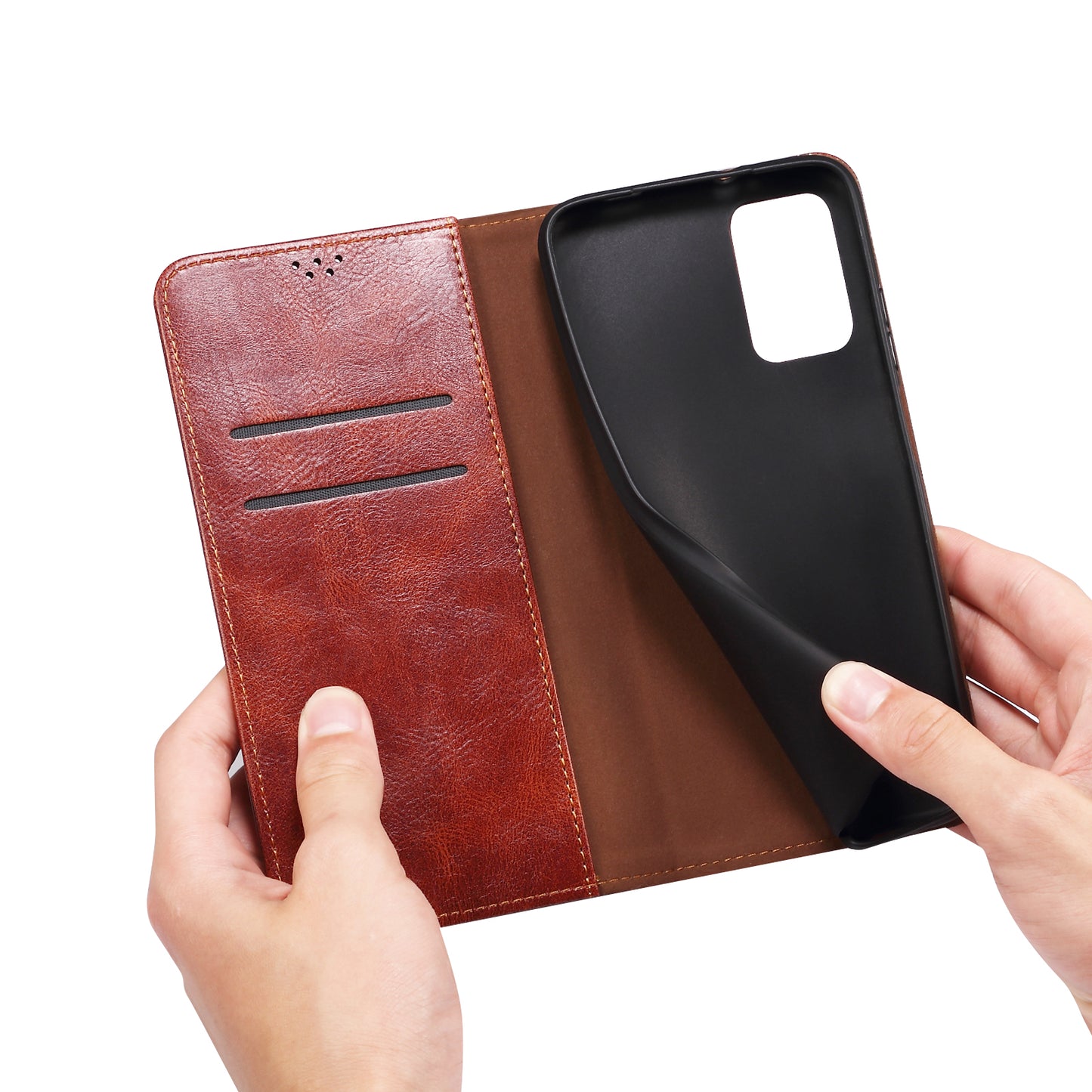 Oil Wax Leather Wallet Stand Samsung Galaxy A04 Case Magnetic Slim