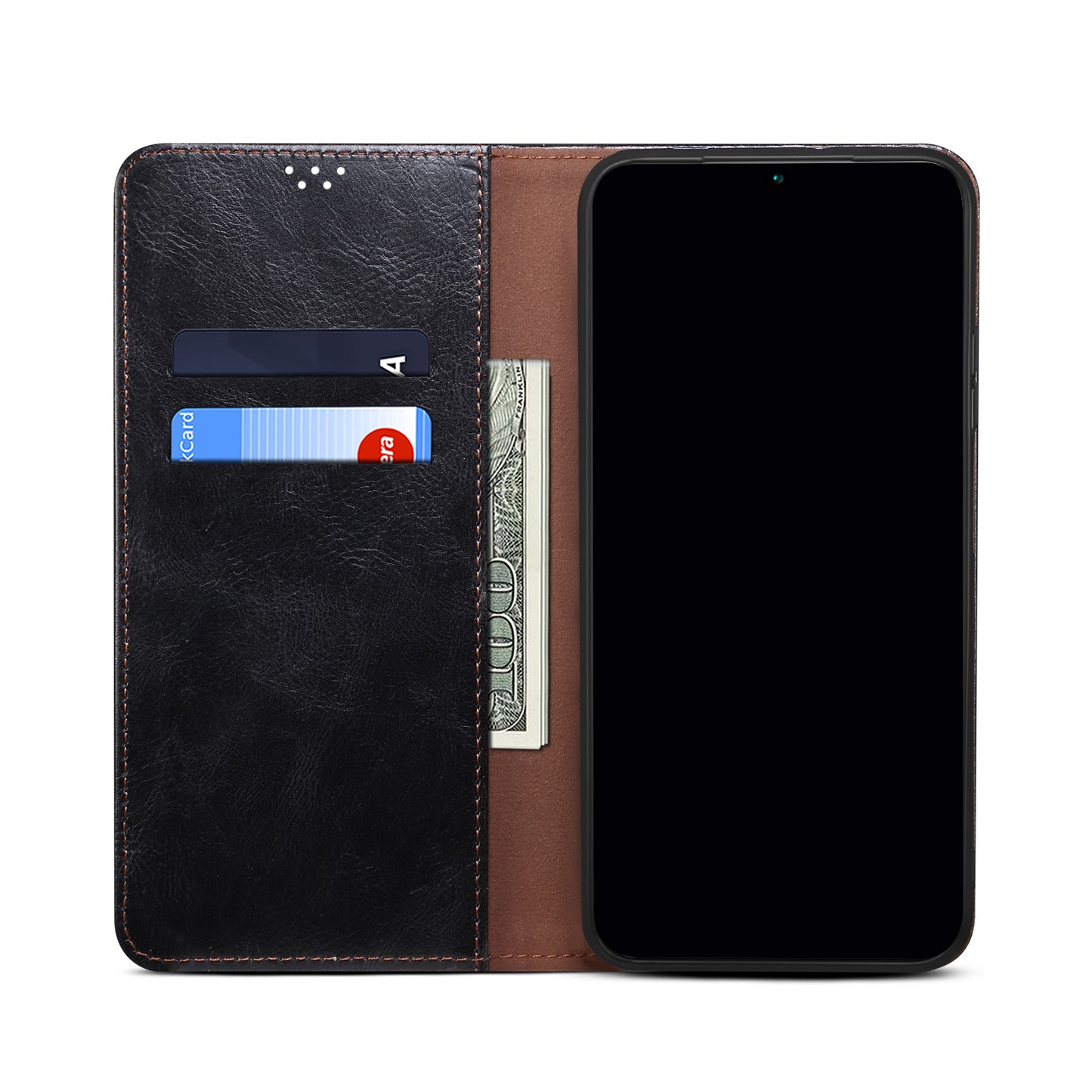 Oil Wax Leather Wallet Stand Samsung Galaxy A04s Case Magnetic Slim