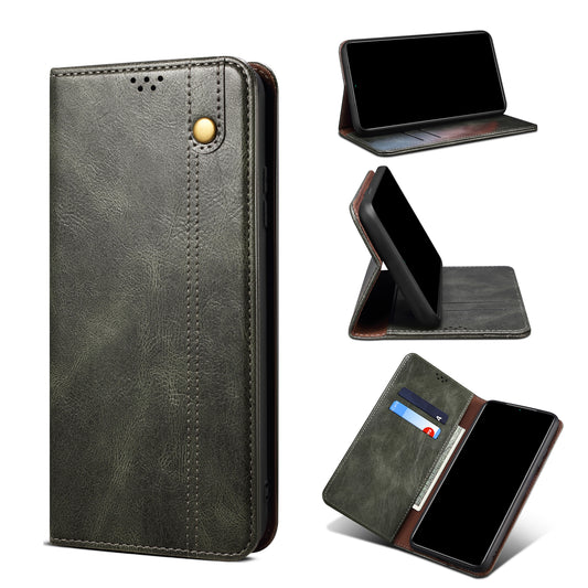 Oil Wax Leather Wallet Stand Samsung Galaxy A05 Case Magnetic Slim