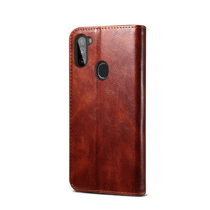 Oil Wax Leather Wallet Stand Samsung Galaxy A41 Case Magnetic Slim